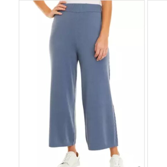 Cupio Women's Pull On Sweater Pants  China Blue Cable Detail New NWT S Small - Picture 1 of 14